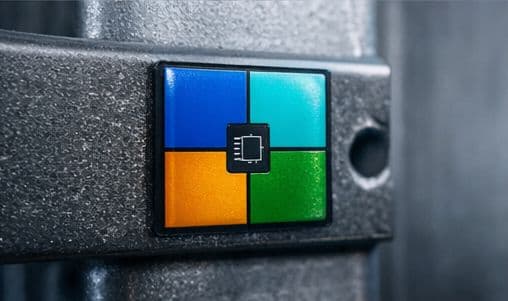 XMarker close-up — 4-colour quadrant marker on a steel rack beam